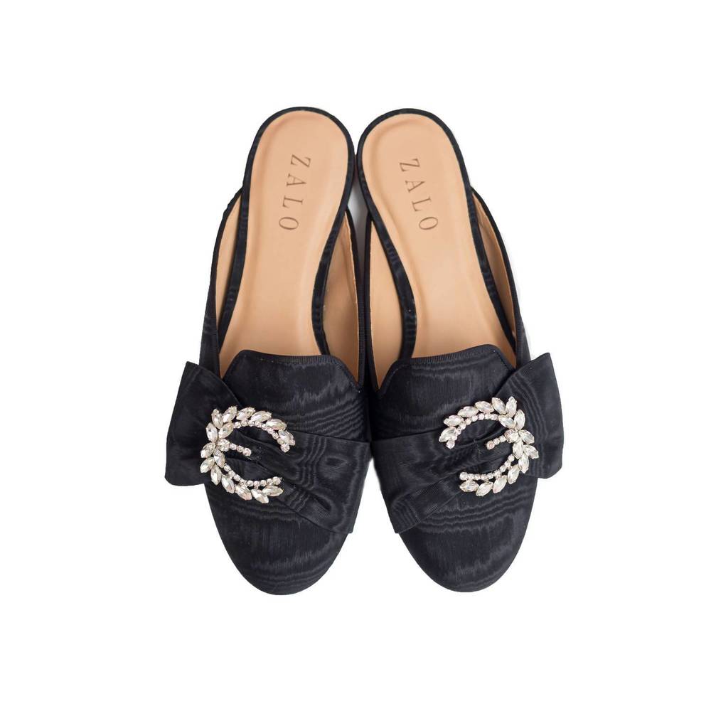 NEW HOUSE OF ZALO cheers moire mule in black